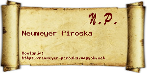 Neumeyer Piroska névjegykártya